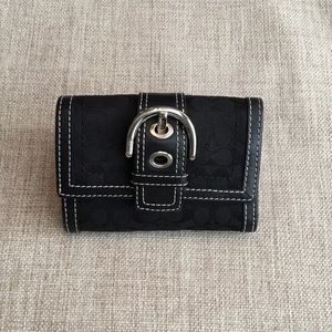 EUC Coach Compact trifold cloth & leather wallet❗️